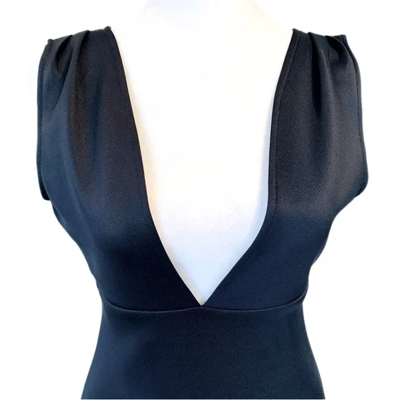 AX Paris | NW Plunge Hourglass Bodycon Midi Dress Navy Size 4 - Picture 3 of 16